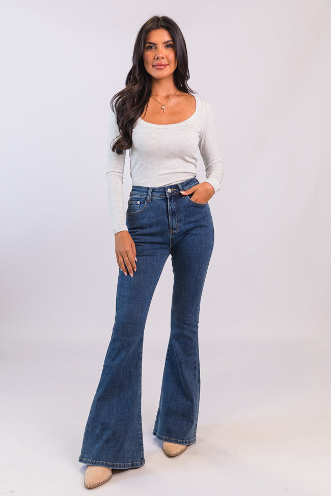 Maren Dark Wash Stretchy Flare Jeans Outlet New Arrival