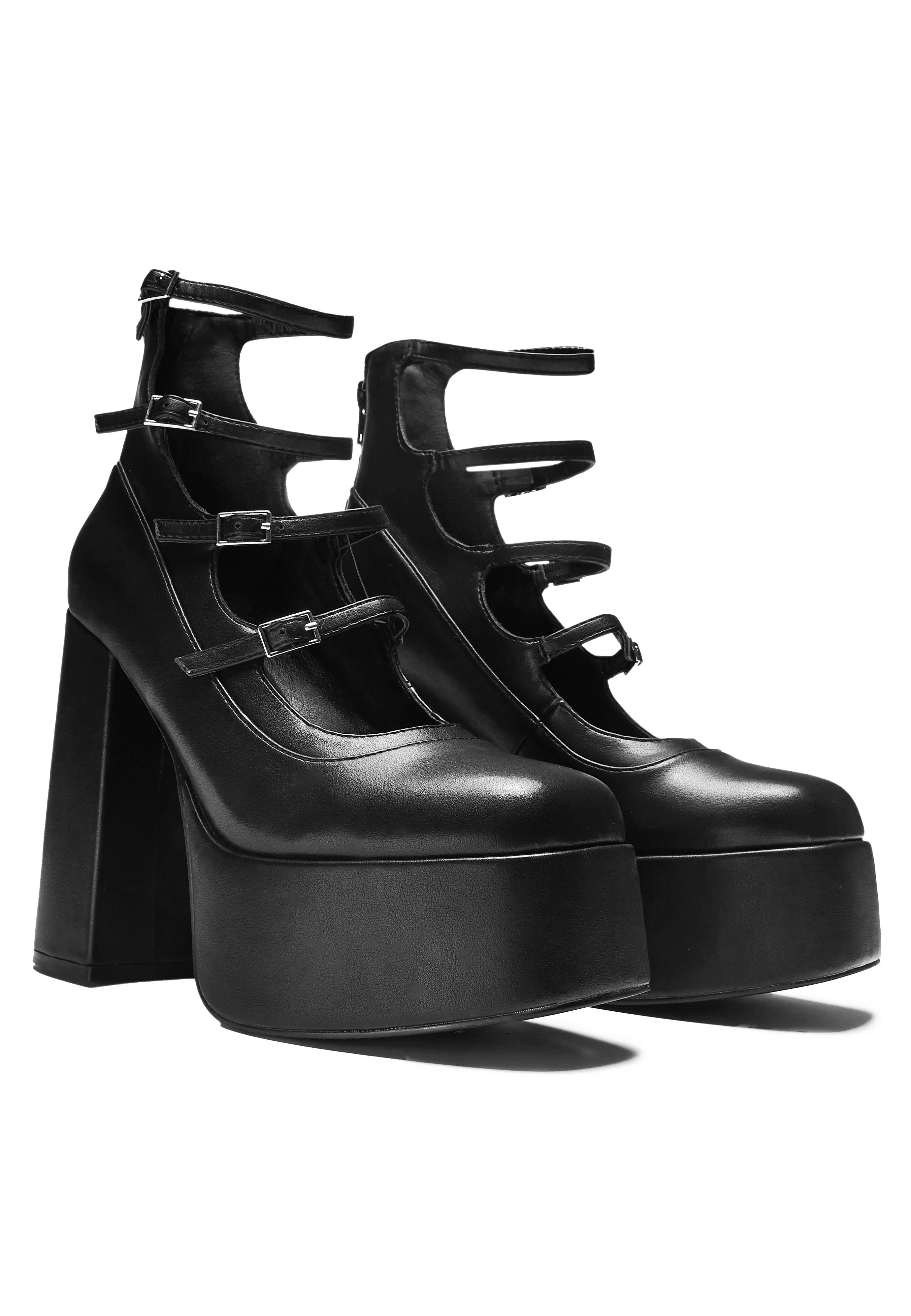 Koi Footwear - Gurren Strappy Platform Black - Heels Order Cheap Online