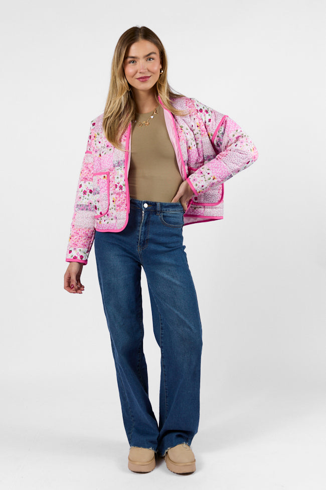 Going For It Floral Printed Zip Up Jacket Buy Cheap Free Shipping