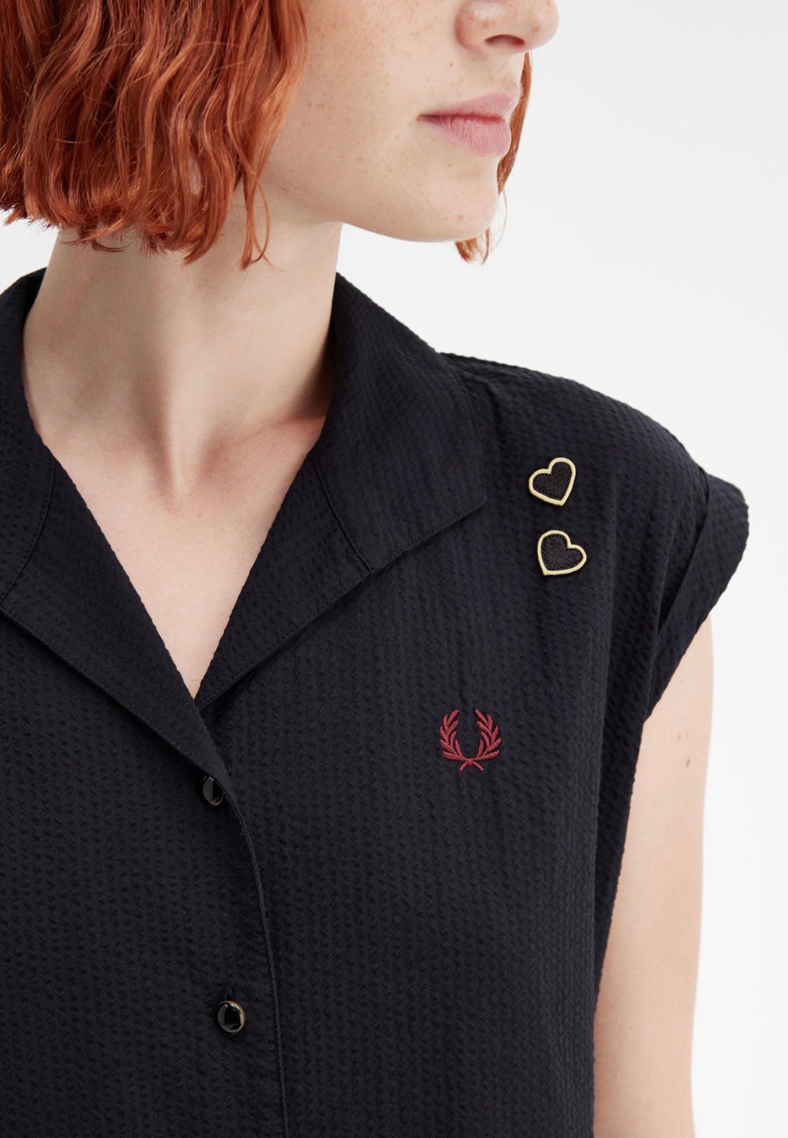 Fred Perry x Amy Winehouse - Open Collar Black - Dress Online Online Free Shipping