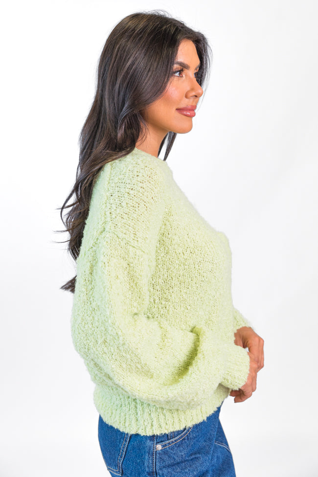 Longer Nights Lime Fuzzy Pocketed Sweater FINAL SALE Cheapest Pice Sale Online