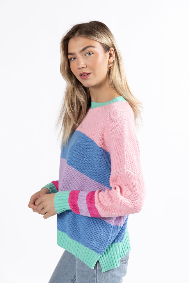 Break The Ice Multi Color Oversized Stripe Sweater FINAL SALE Cheap Visa Payment