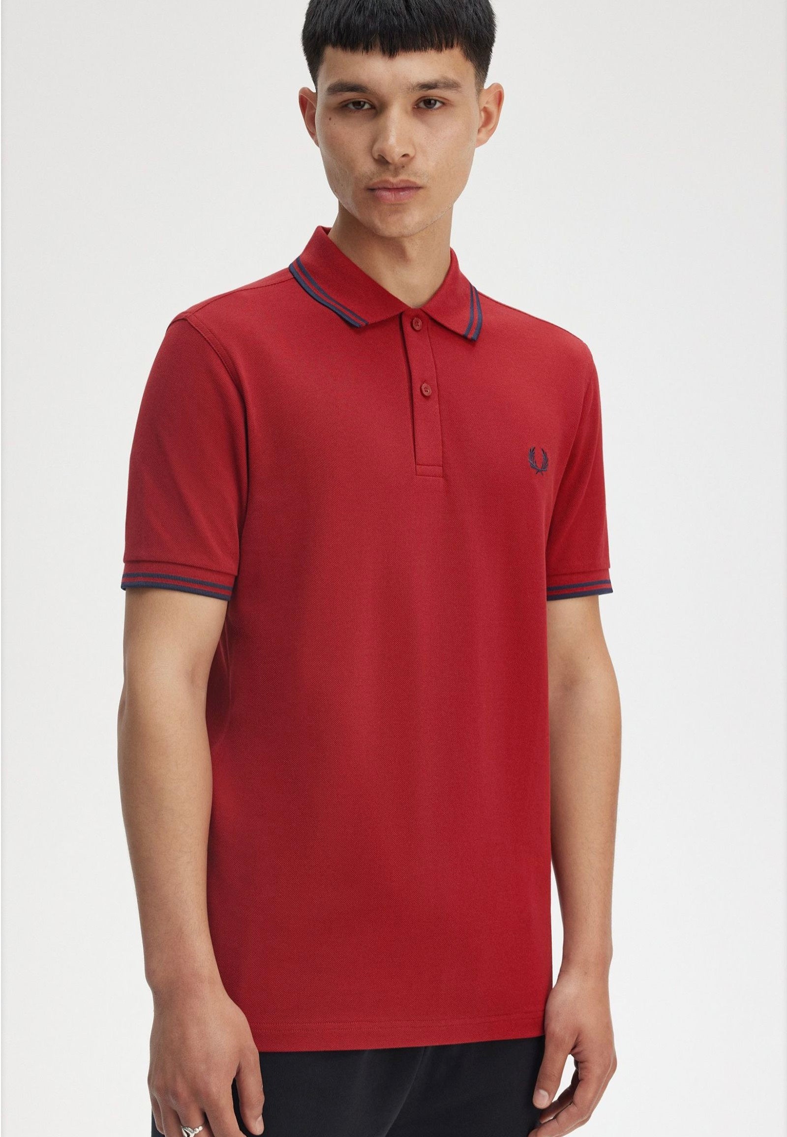 Fred Perry - Twin Tipped Burnt Red/Navy - Polo Best Wholesale Online