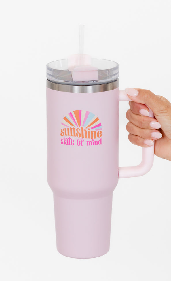 Sippin' Pretty Sunshine State Of Mind 40 oz Drink Tumbler With Lid And Straw