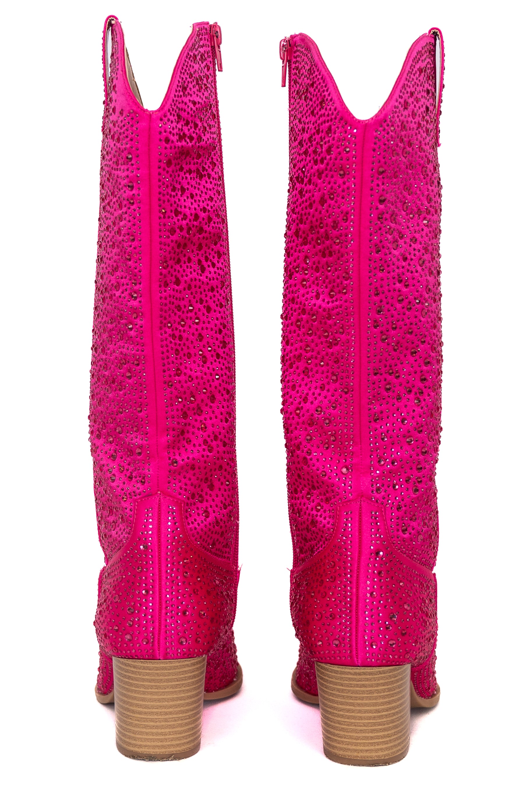 June Fuchsia Rhinestone Boots Explore Online