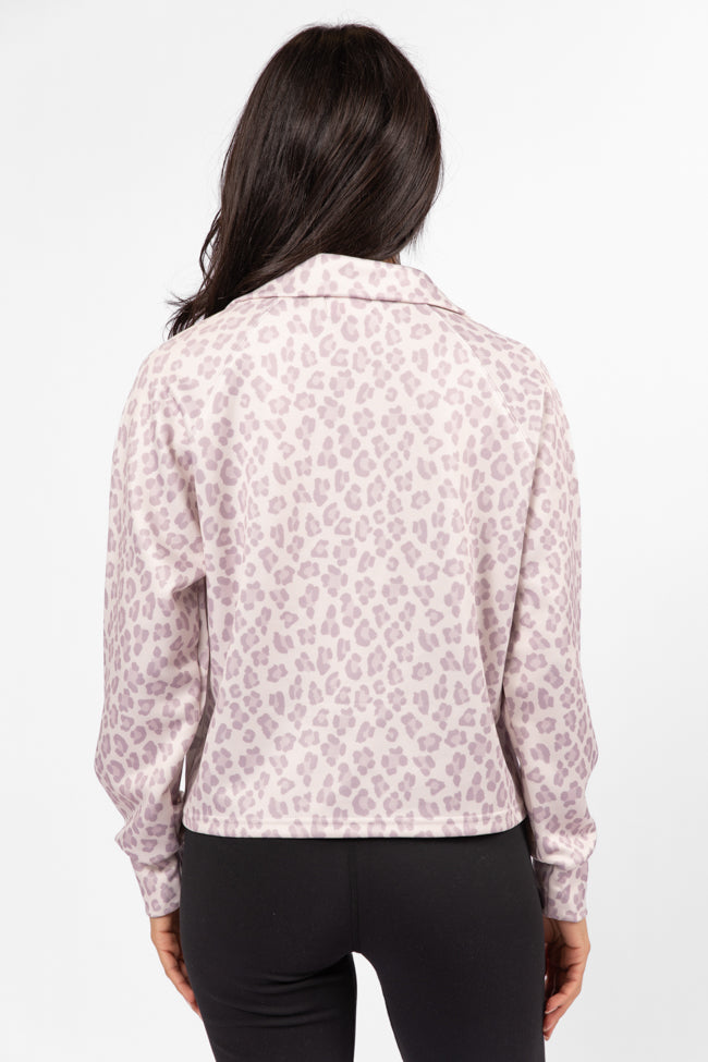 Change Of Heart Leopard Print Scuba Quarter Zip Pullover SALE Amazon Sale Online