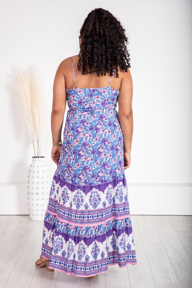 Gentle Breeze Purple Printed Maxi Dress FINAL SALE Cheap Sale Perfect