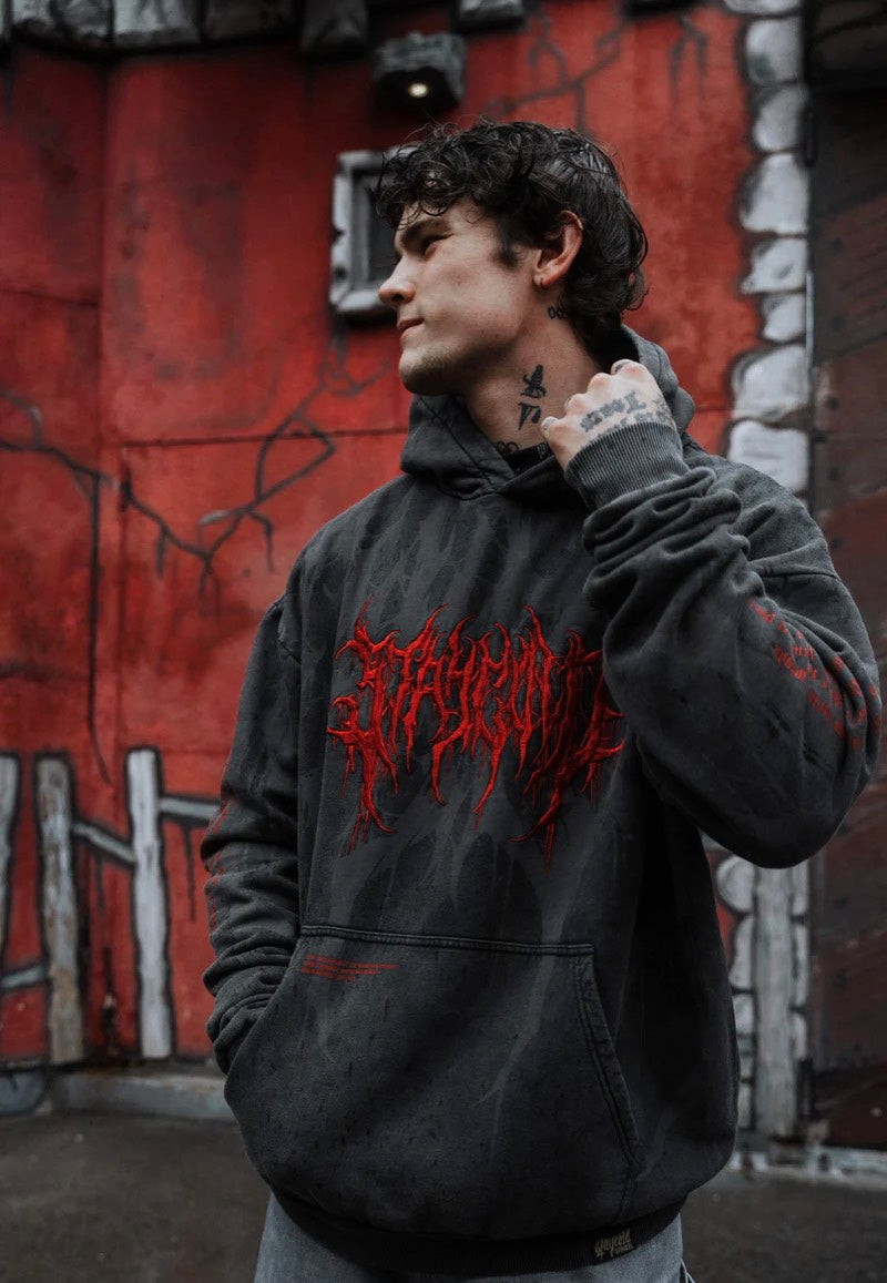 Stay Cold Apparel - Bloodshot Heavy Oversized Red Acid - Hoodie Clearance Get Authentic