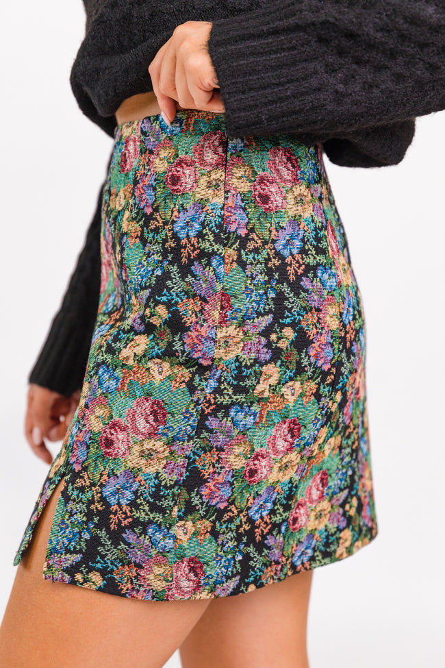 Big News Black Floral Brocade Skirt FINAL SALE Sale Footlocker Pictures