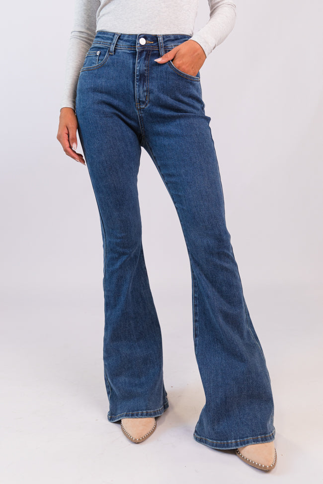 Maren Dark Wash Stretchy Flare Jeans Outlet New Arrival