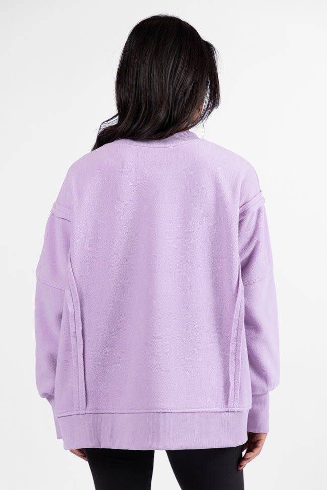 Scouted Out Purple Oversized Fleece Sweatshirt Authentic