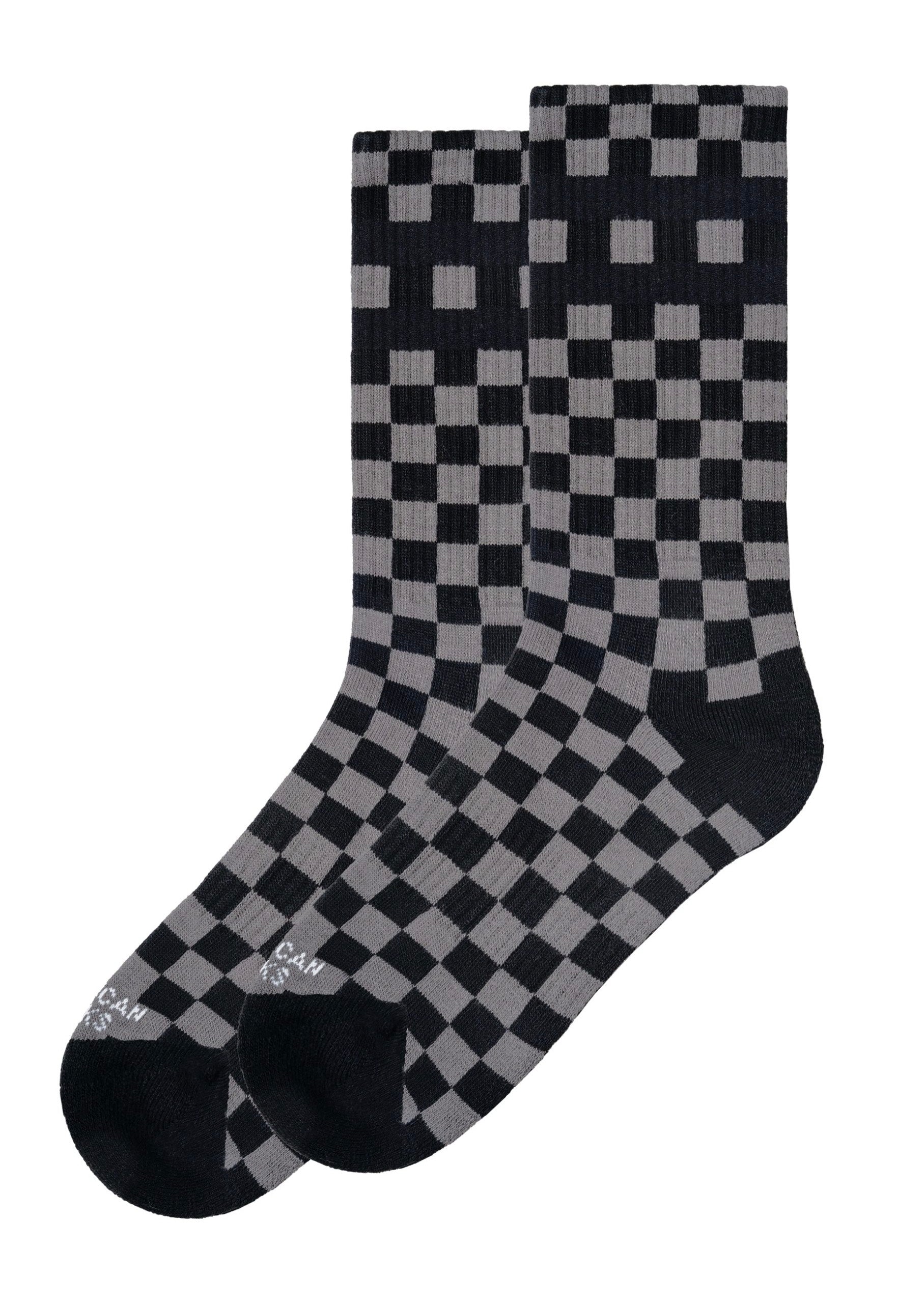 American Socks - Checkerboard Mid High Black/Grey - Socks Outlet Supply