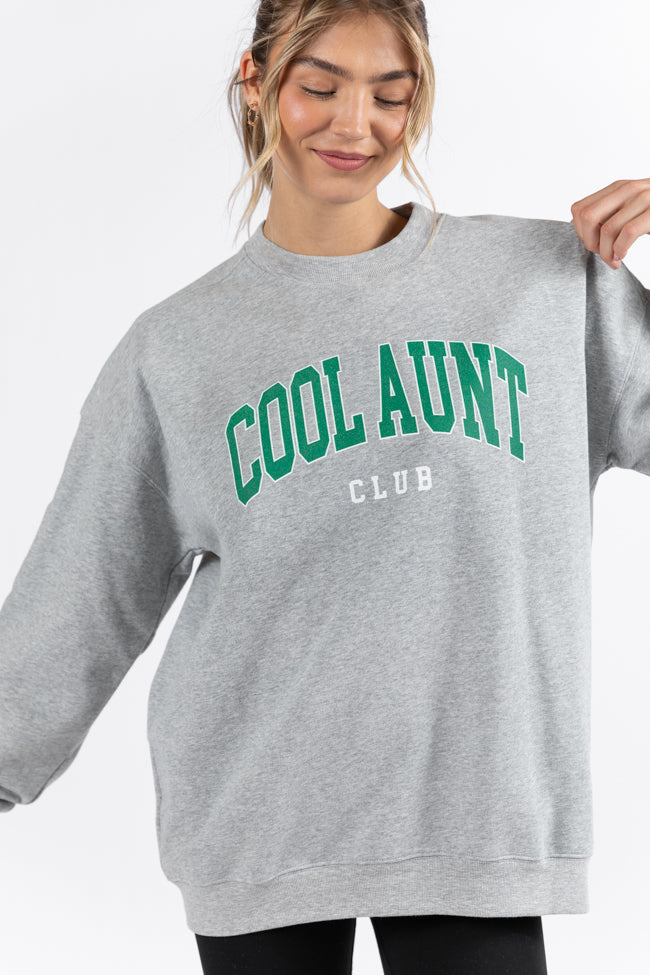 Cool Aunt Club Light Grey Oversized Graphic Sweatshirt Real Sale Online