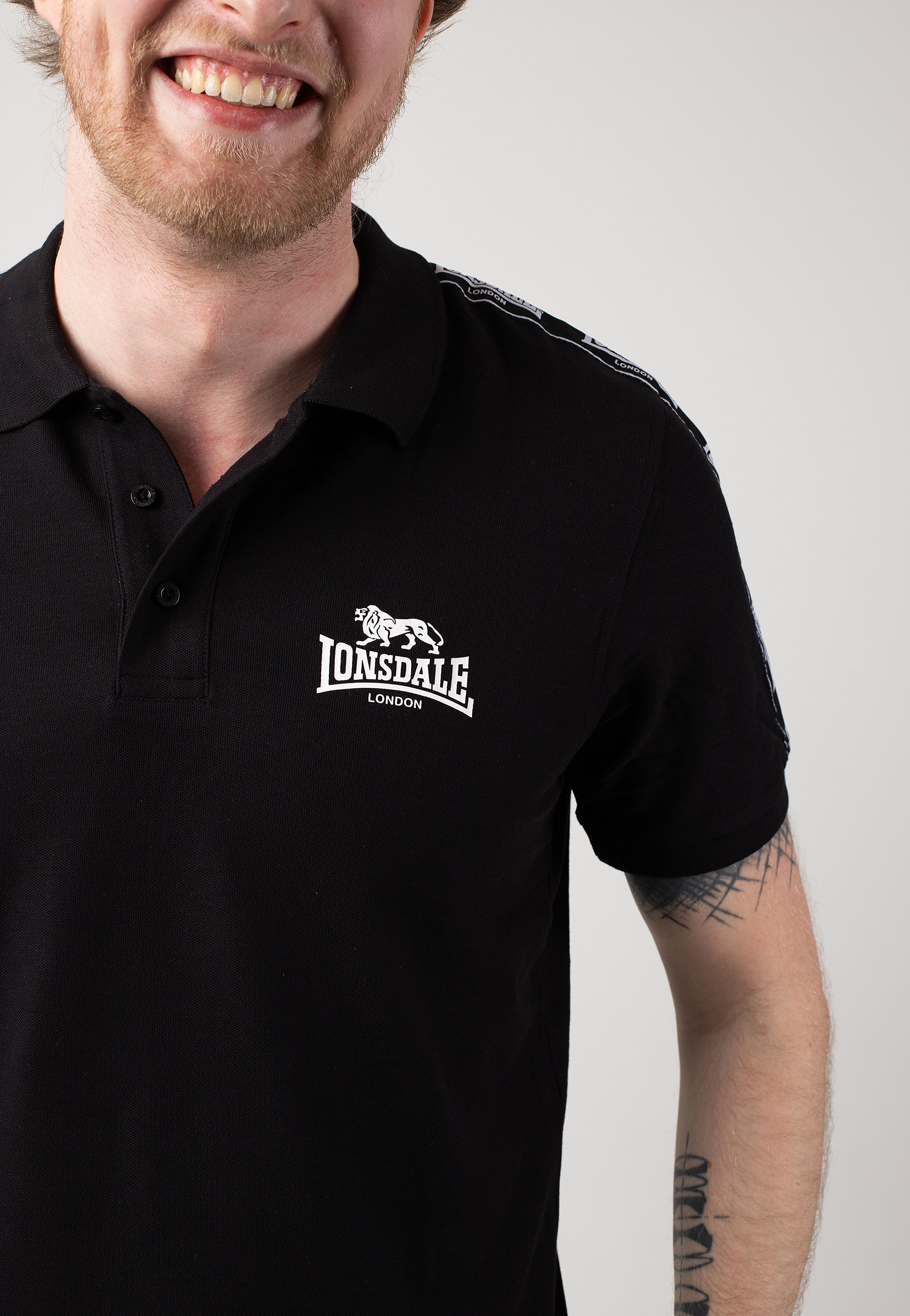 Lonsdale - Setter Black/White - Polo Discount Wiki