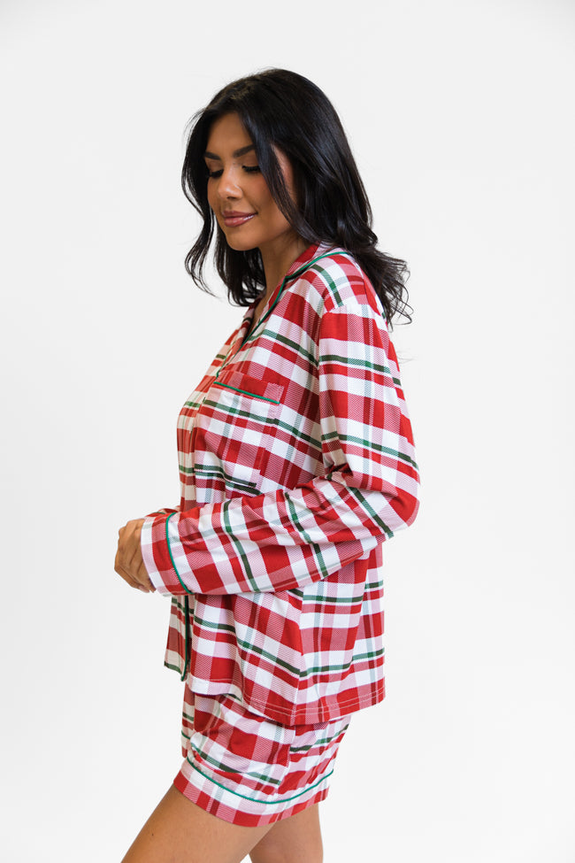 Under The Stars in Christmas Plaid Long Sleeve Bamboo Pajama top FINAL SALE Cheapest Pice Sale Online