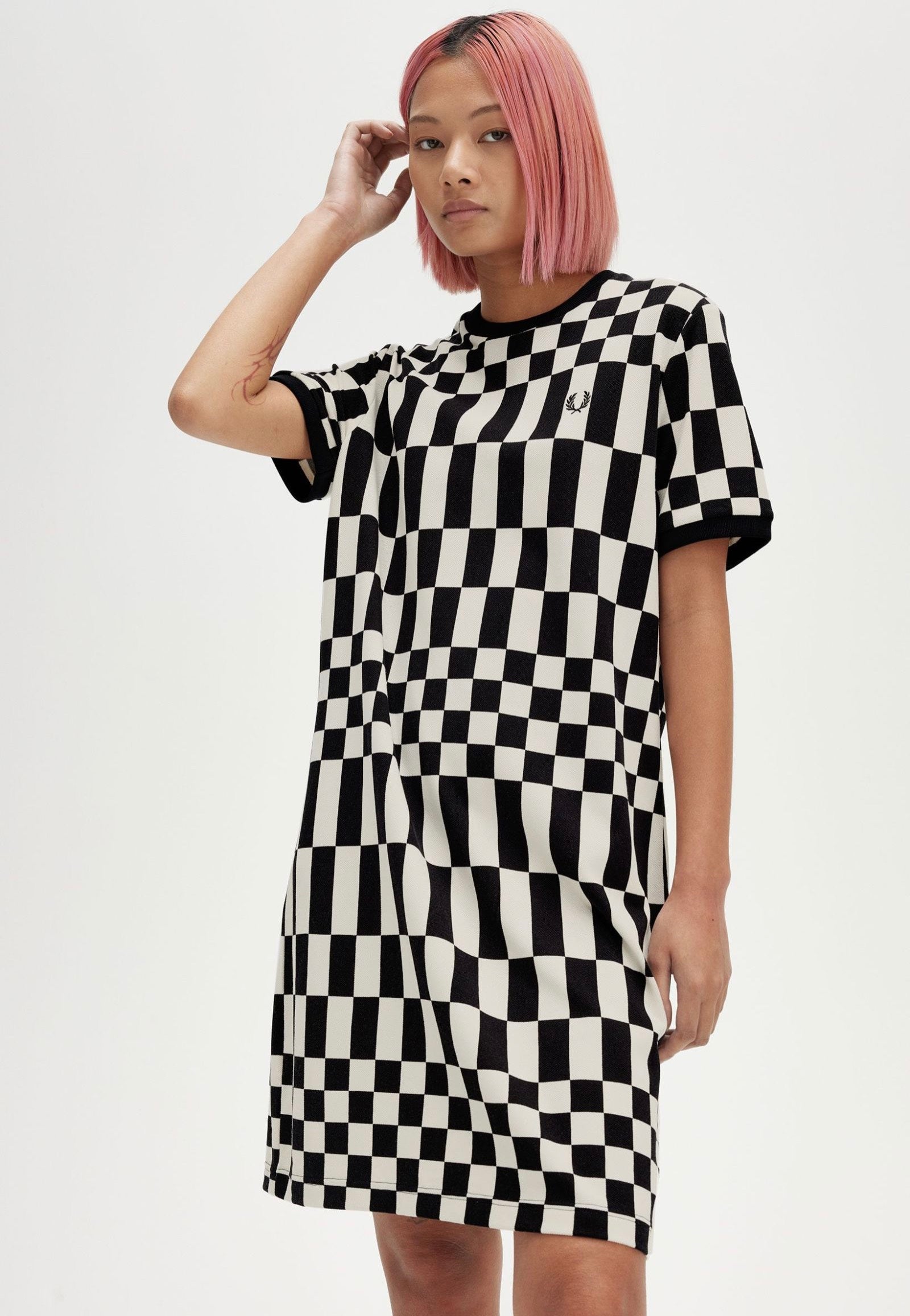 Fred Perry - Chequerboard Pqu Black - Dress Latest Collections Sale Online