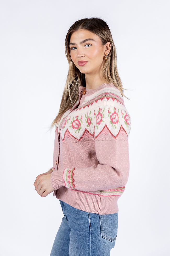 Sunny Meadow Pink Floral Fair Isle Cardigan Nicekicks Cheap Online