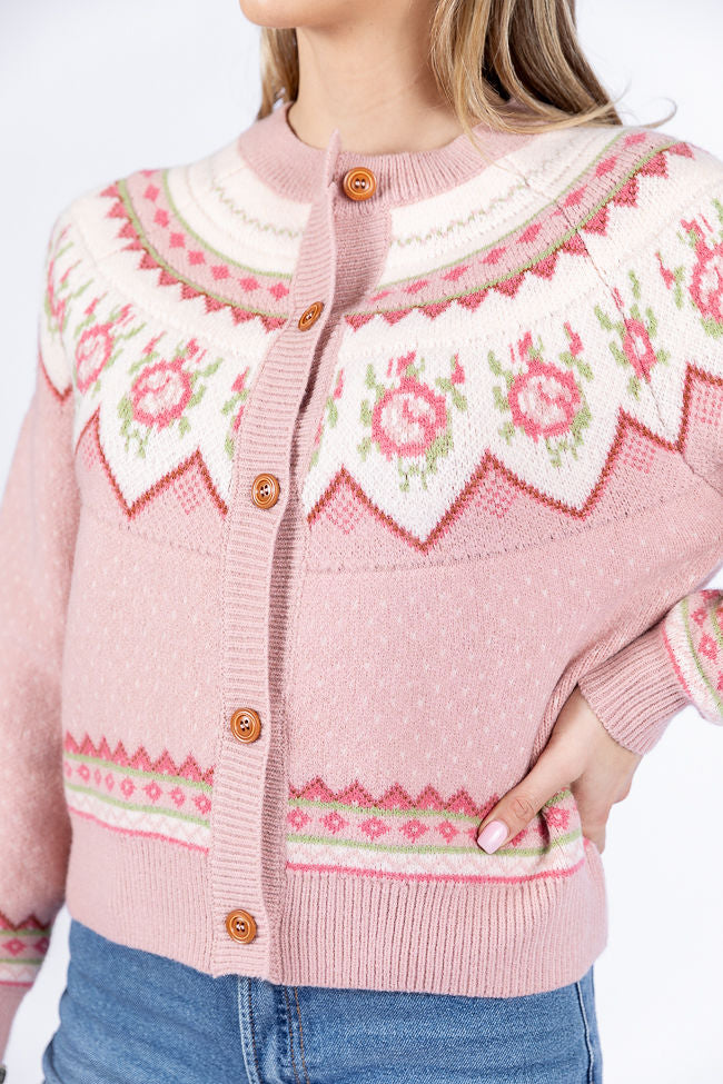 Sunny Meadow Pink Floral Fair Isle Cardigan Nicekicks Cheap Online