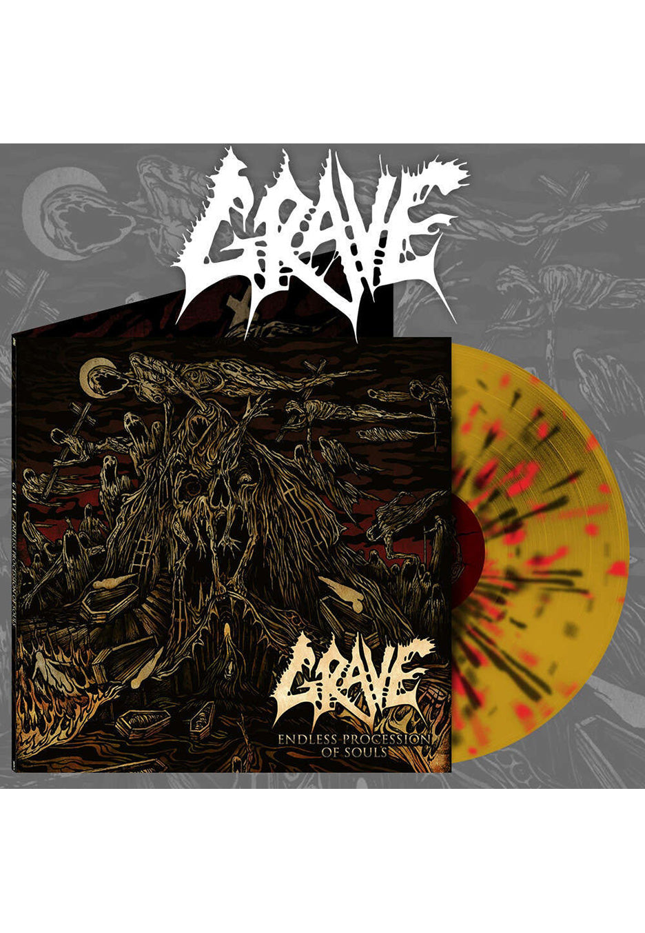 Grave - Endless Procession Of Souls Mustard/Red/Black - Splattered Vinyl Exclusive Online