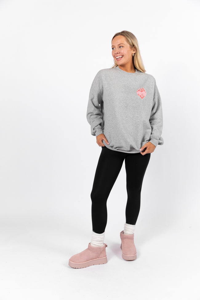 Match Made In Heaven Light Grey Oversized Graphic Sweatshirt Buy Cheap 2025