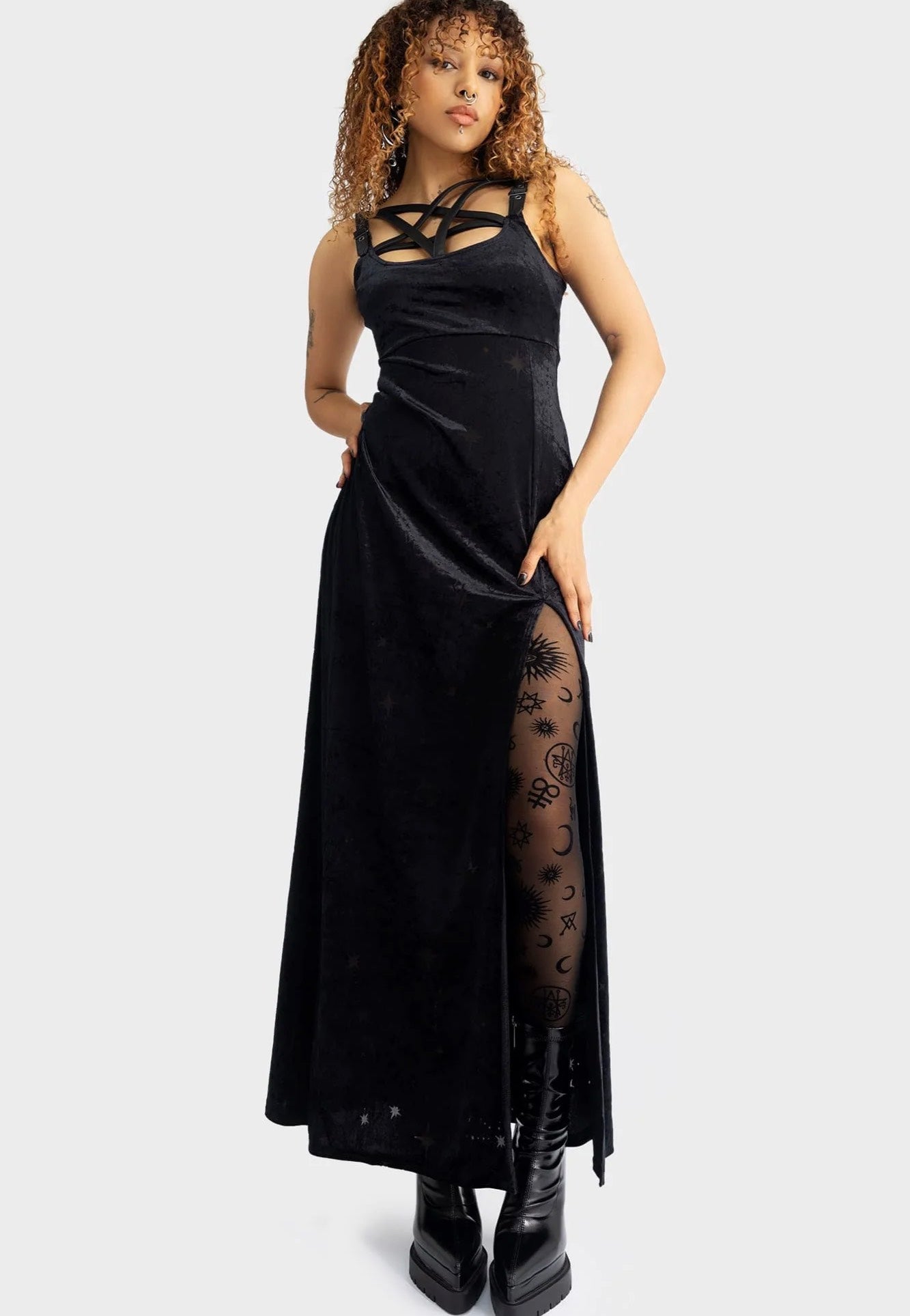 Killstar - Coma Star Maxi Black - Dress Outlet Best Sale