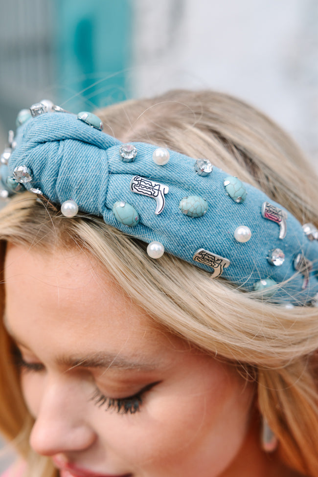 Denim and Boots Headband Discount Pay With Paypal