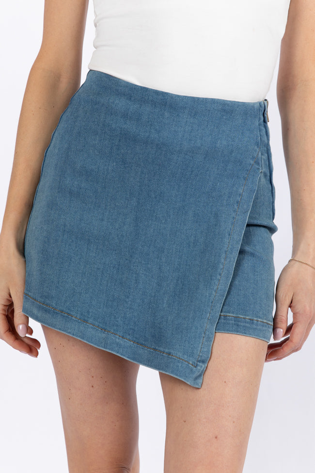 My Favorite Medium Wash Denim Skort Cheap Amazon