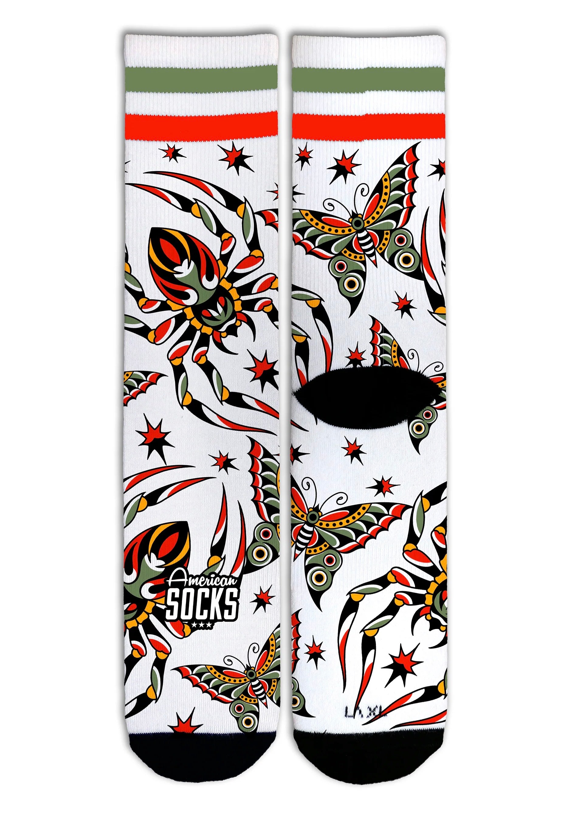 American Socks - Venom Mid High White - Socks Sale Low Pice