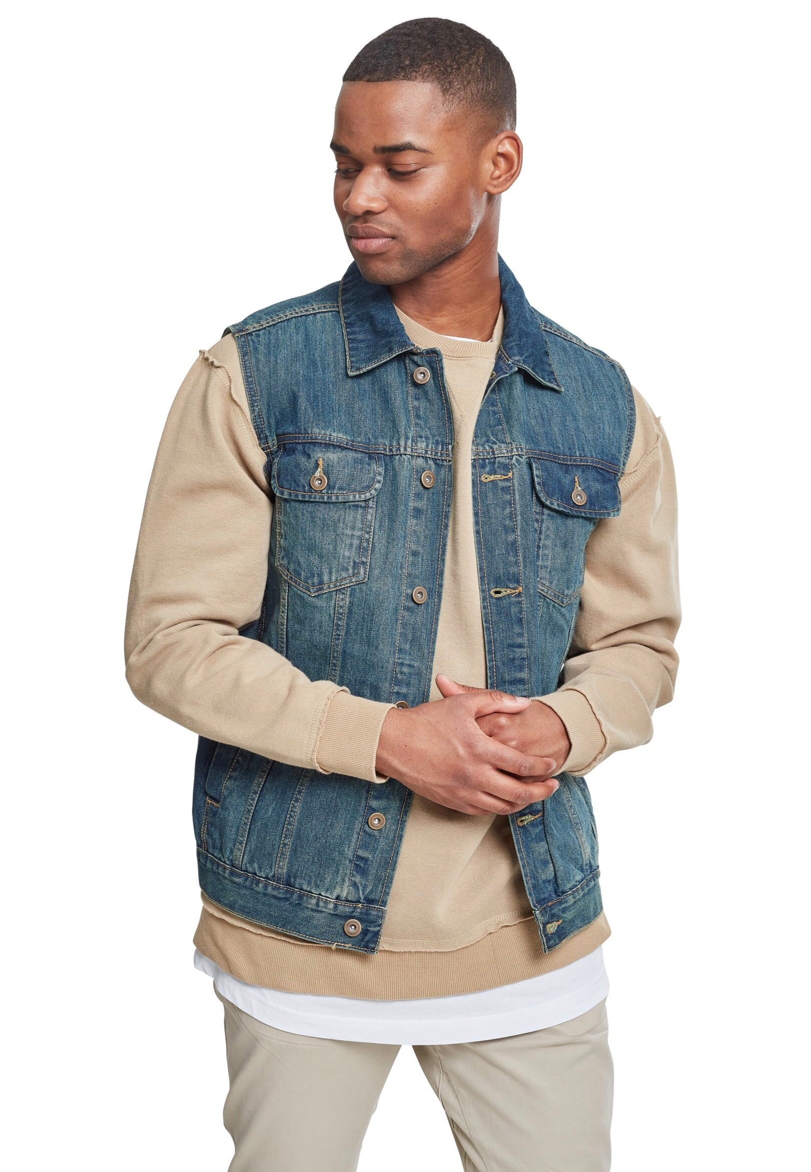 Urban Classics - Denim Lightblue - Vest With Mastercard Cheap Pice