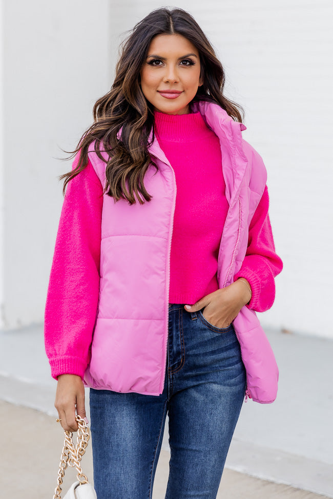 My Eyes On You Pink Oversized Puffer Vest FINAL SALE Shop Offer Cheap Online