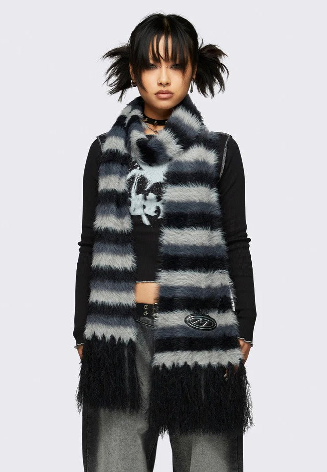 Minga London - Coraline Striped Black - Scarf Purchase Sale Online