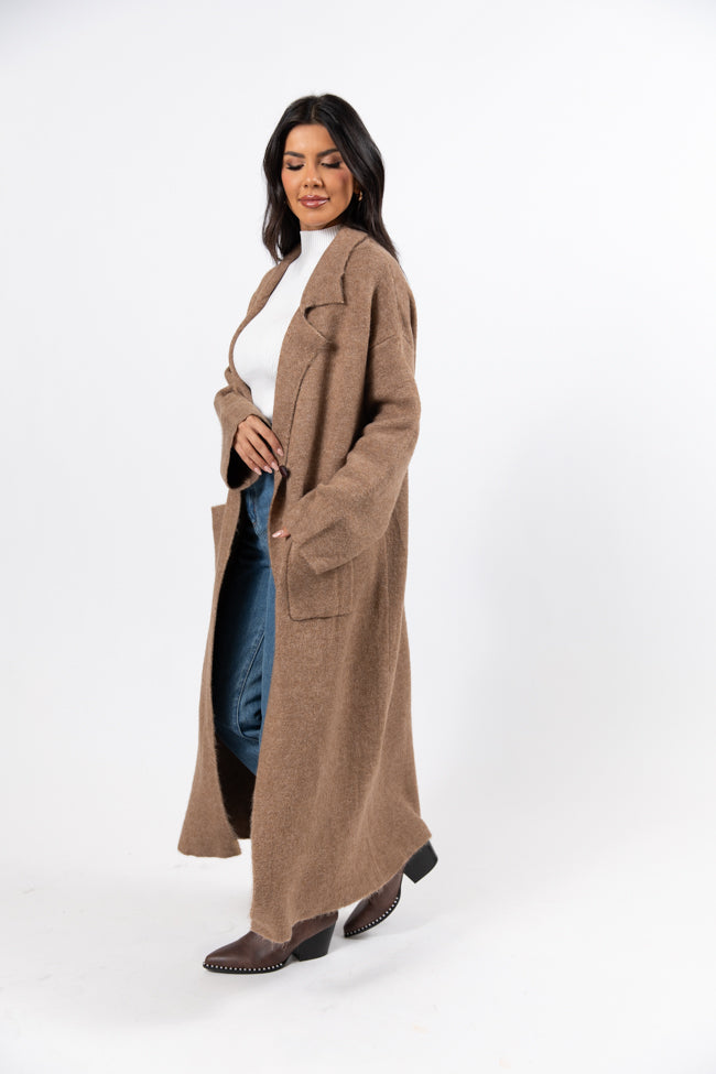 Greta Tan Sweater Coat Free Shipping With Mastercard