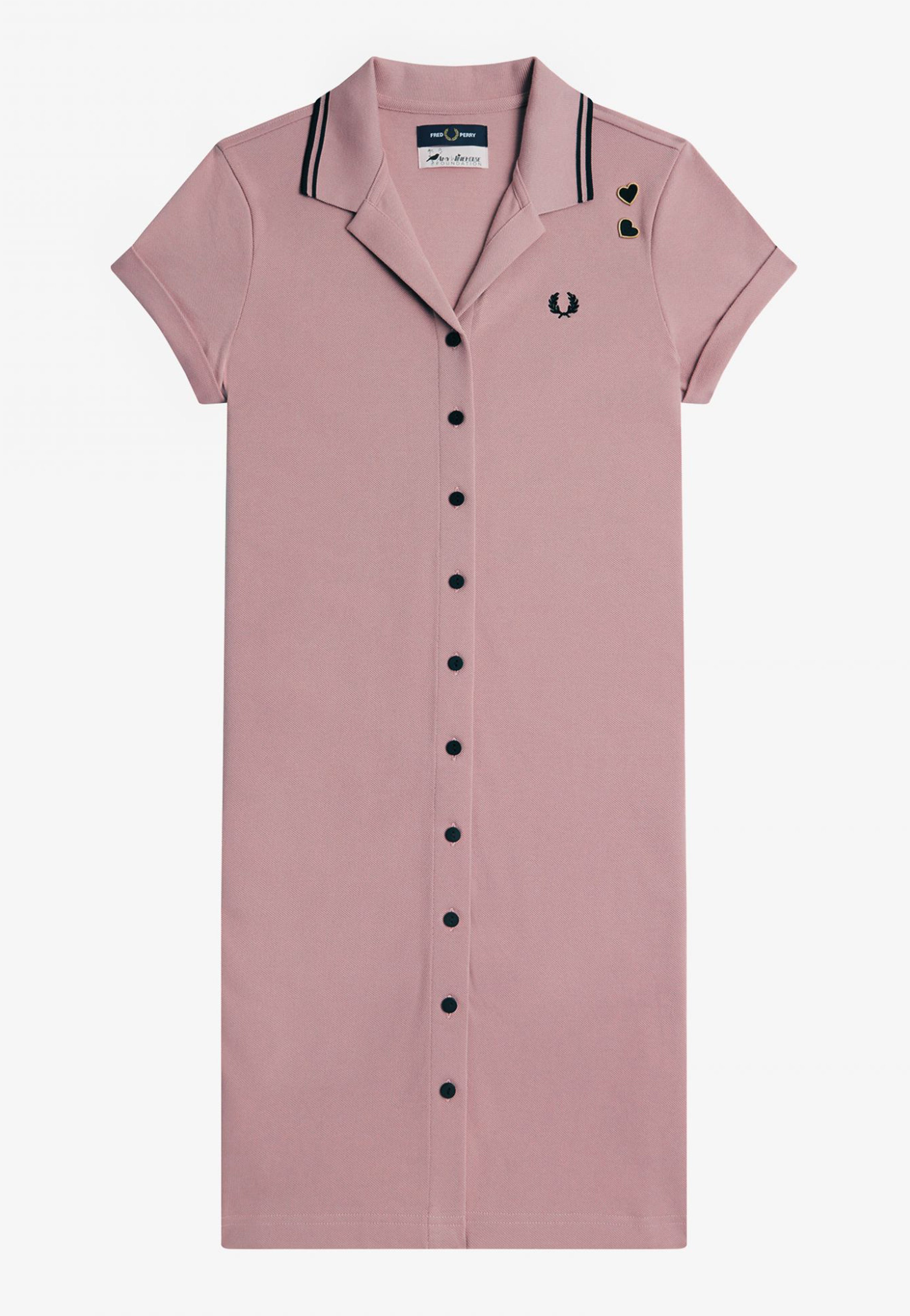 Fred Perry x Amy Winehouse - Button Thru Pique Shirt Dusty Rose Pink - Dress Pay With Paypal Cheap Pice