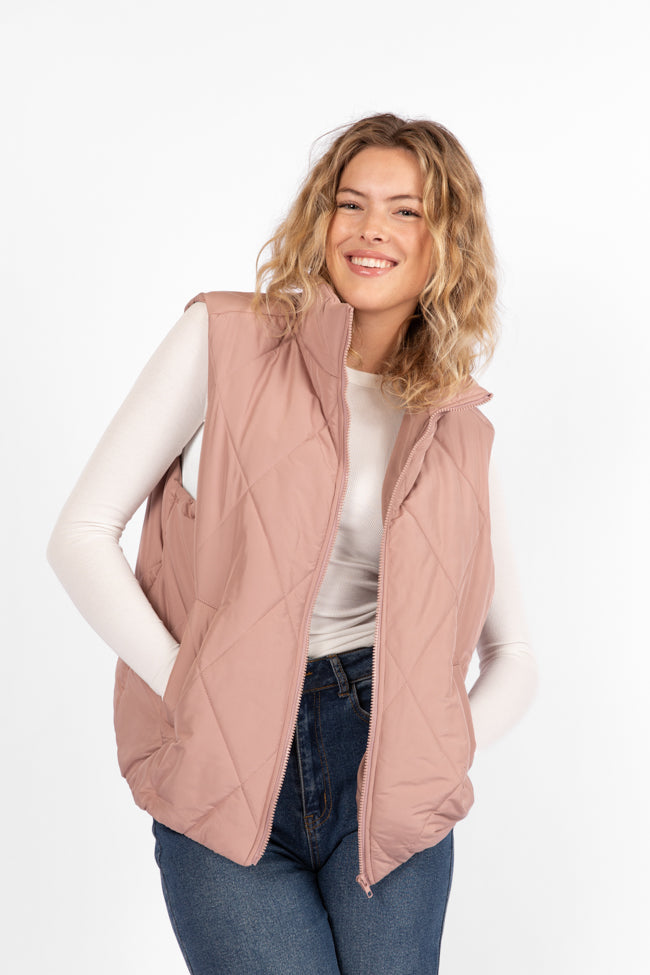 Mountainside Moment Mauve Quilted Puffer Vest SALE Countdown Package