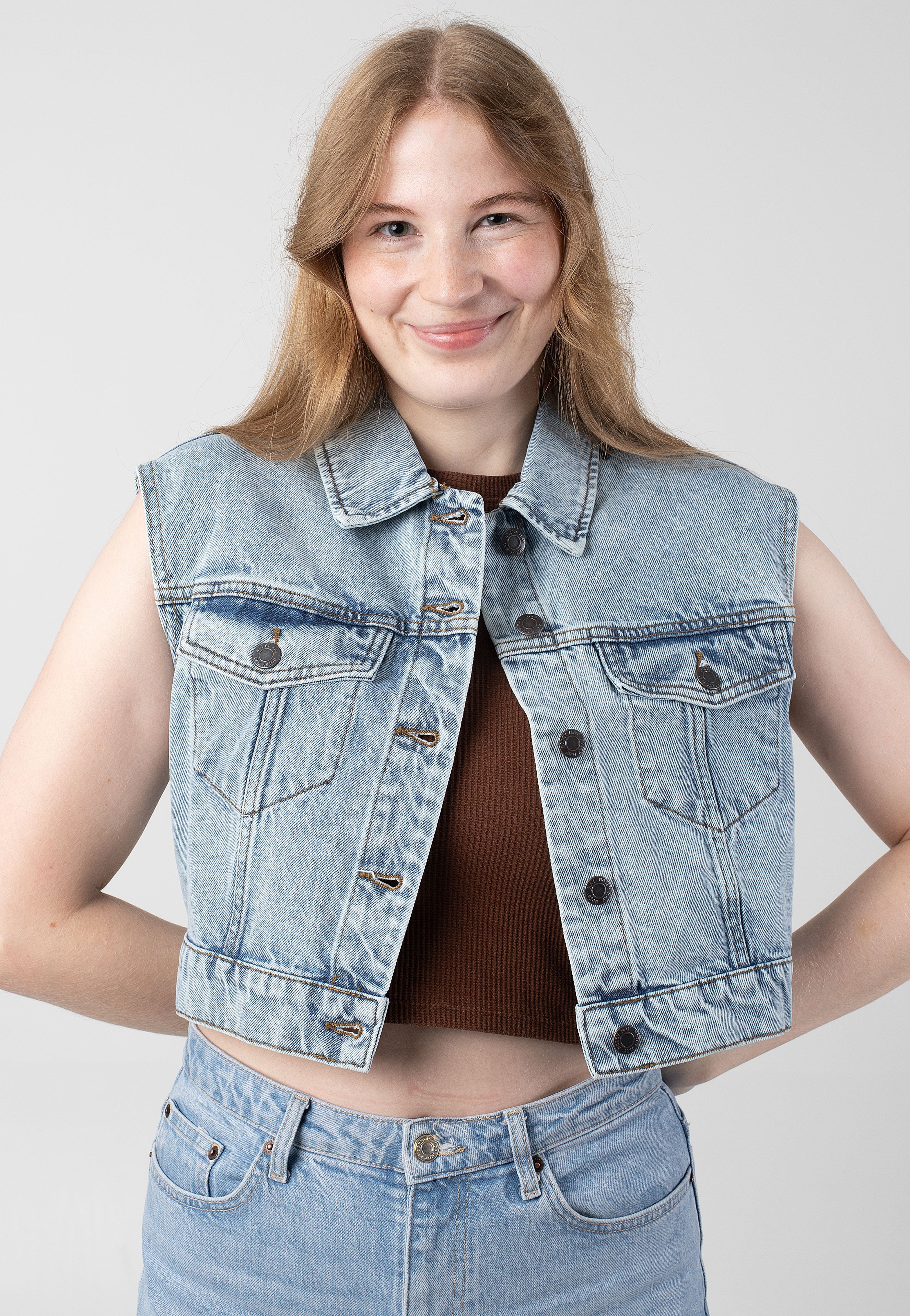 Noisy May - Nathi Light Blue Denim - Vest Online Online Original