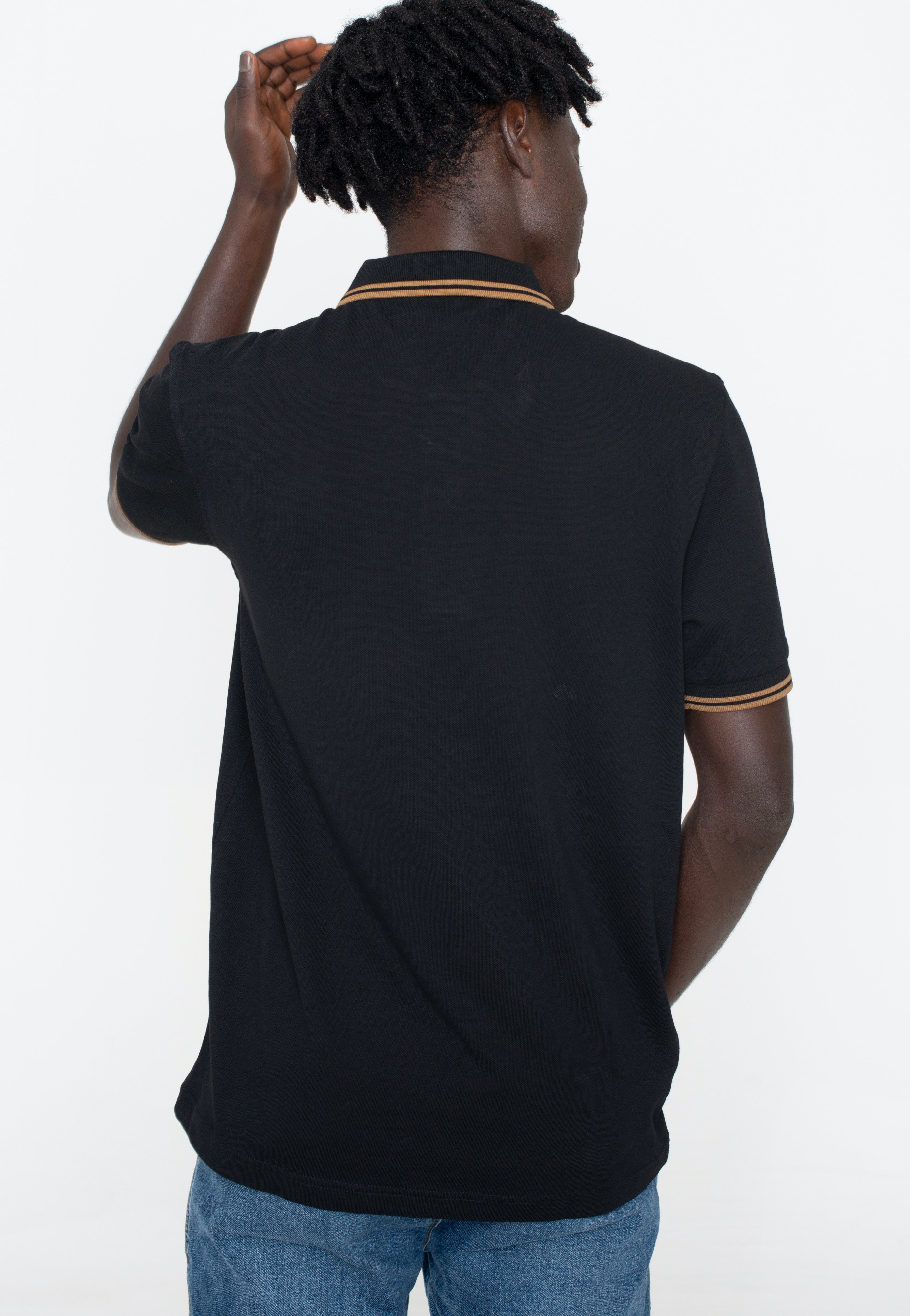 Fred Perry - Twin Tipped Black/Shadedston - Polo Cheap Best Place