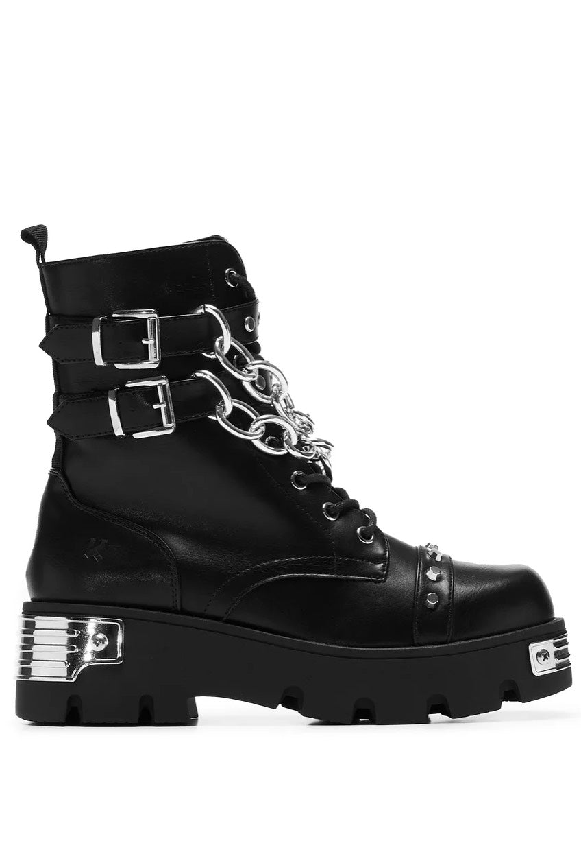 Koi Footwear - Shackled Shadows Heavy Duty Chain Biker Black - Girl Shoes Free Shipping Pay With Visa