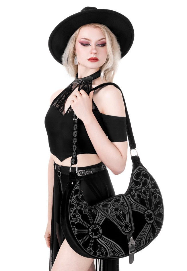 Restyle - Catacombs Cold Shoulder Black - Top Huge Surprise For Sale