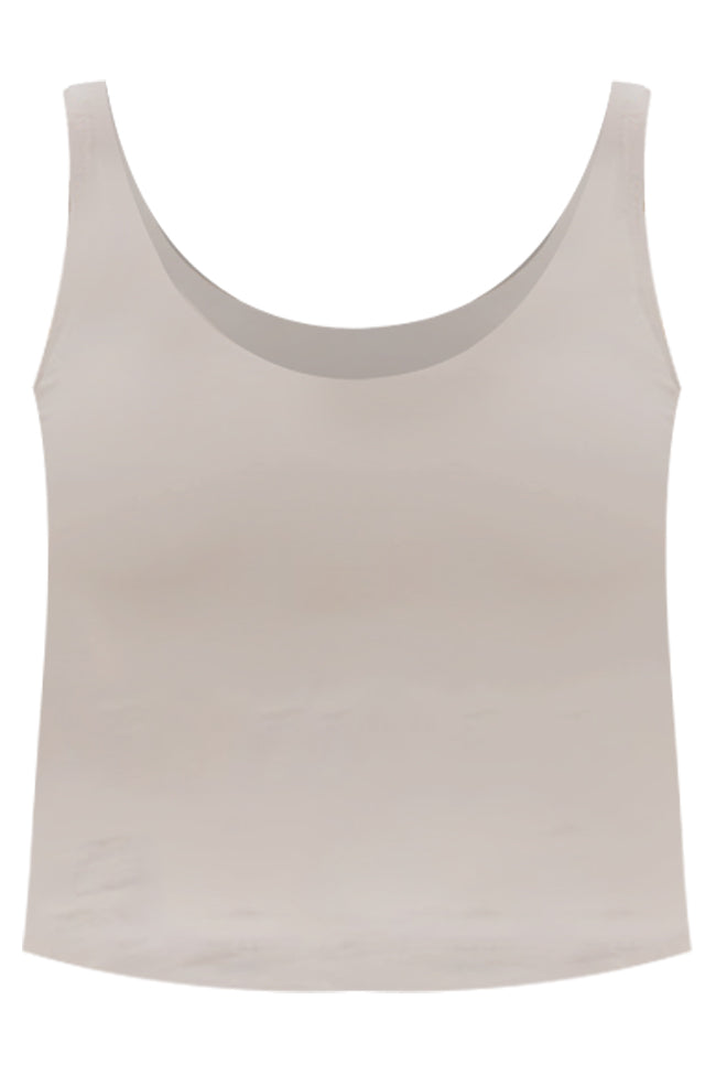 Miles Ahead Taupe V-Neck Tank Bra Top Outlet Lowest Pice