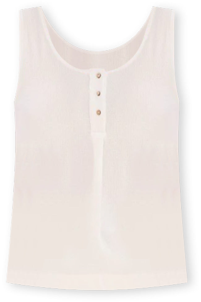 Keeping It Simple Ivory Textured Henley Tank FINAL SALE Discount Online Online