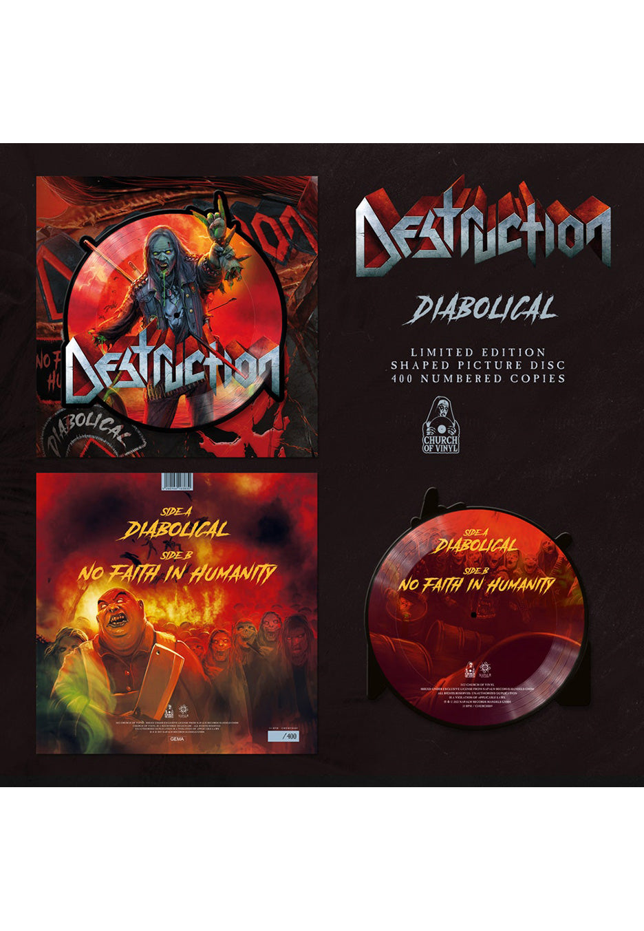 Destruction - Diabolical Picture - Colored Mini Vinyl Tumblr Sale Online