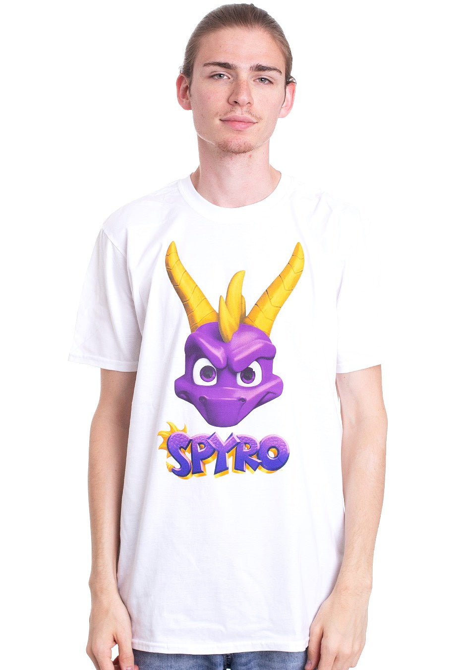 Spyro - Face Logo White - T-Shirt Cheap Low Shipping Fee