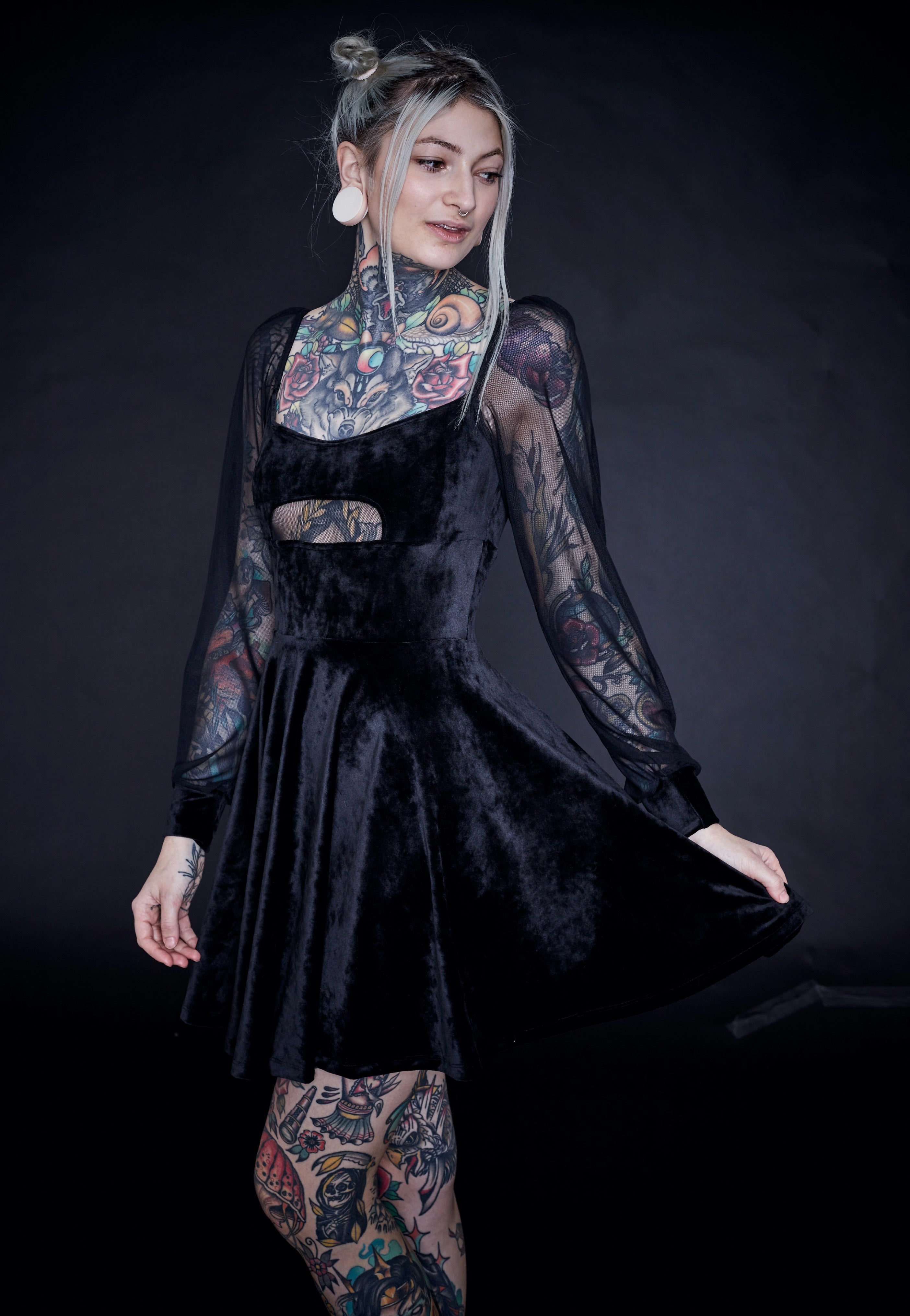 InternetXDoll - Skaterdress Luna Black - Dress Outlet Discount Authentic