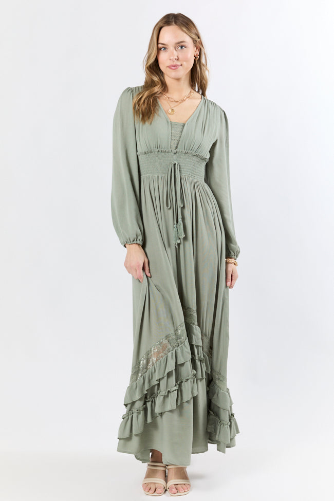 Lucky To Have You Sage Maxi Dress - Coming Soon Best Wholesale Online