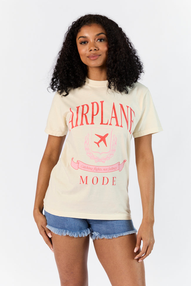 Airplane Mode Ivory Comfort Colors Graphic Tee Cheap Low Shipping