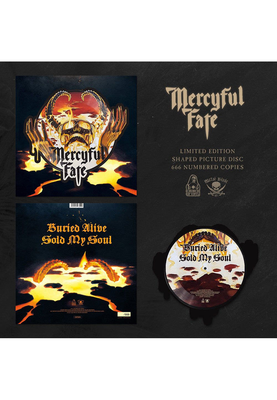 Mercyful Fate - Buried Alive Shape - Colored Mini Vinyl Clearance Online Official Site