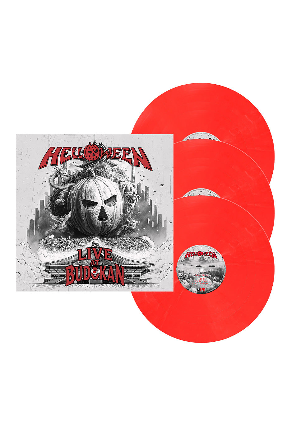 Helloween - Live At Budokan Ltd. Red White - 3 Marbled Vinyl Cheap