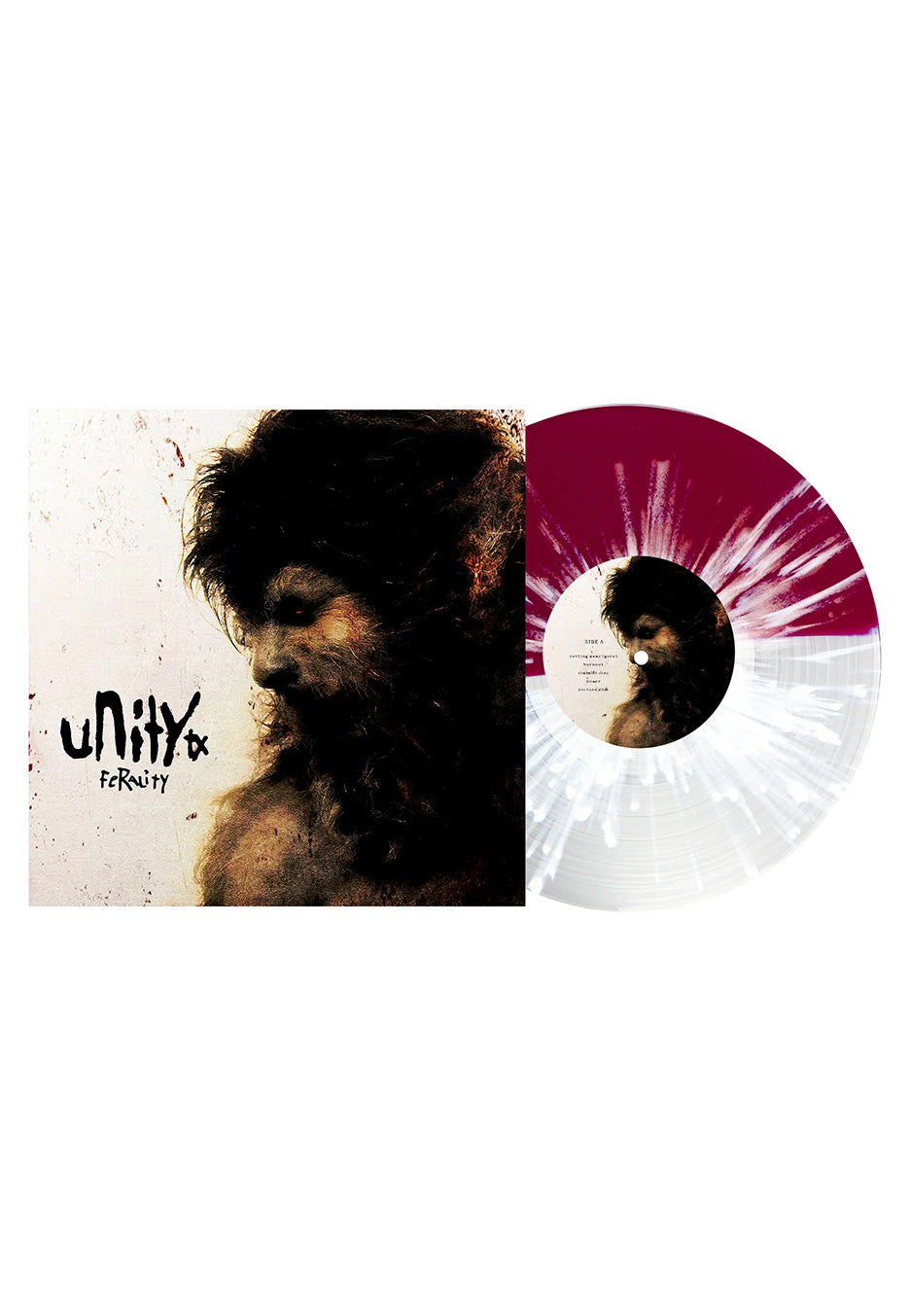 Unity TX - Ferality Oxblood/Clear Half/Half w/ White - Splattered Vinyl Sale Official