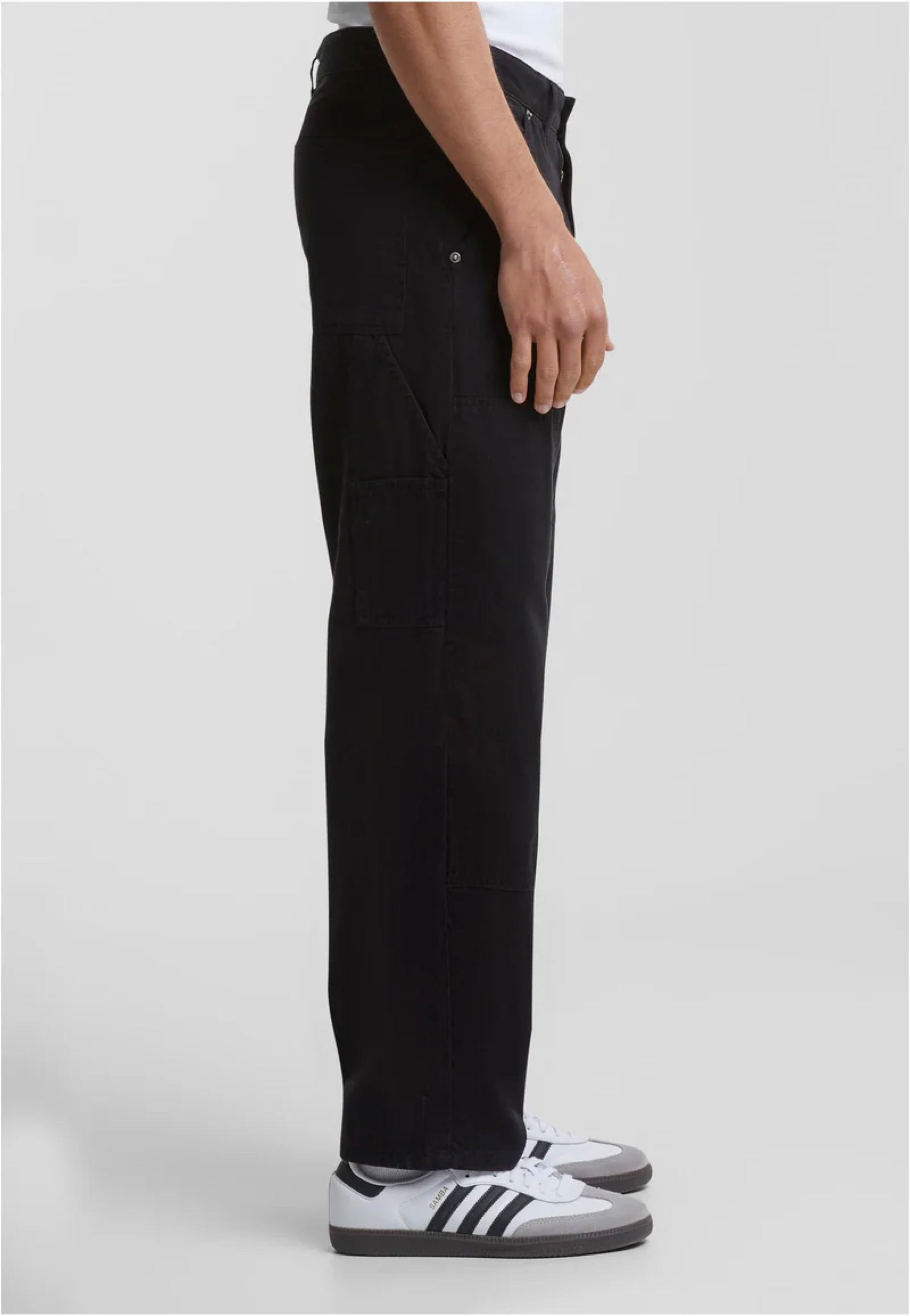 Urban Classics - Twill Double Knee Black - Pants Visit New Online