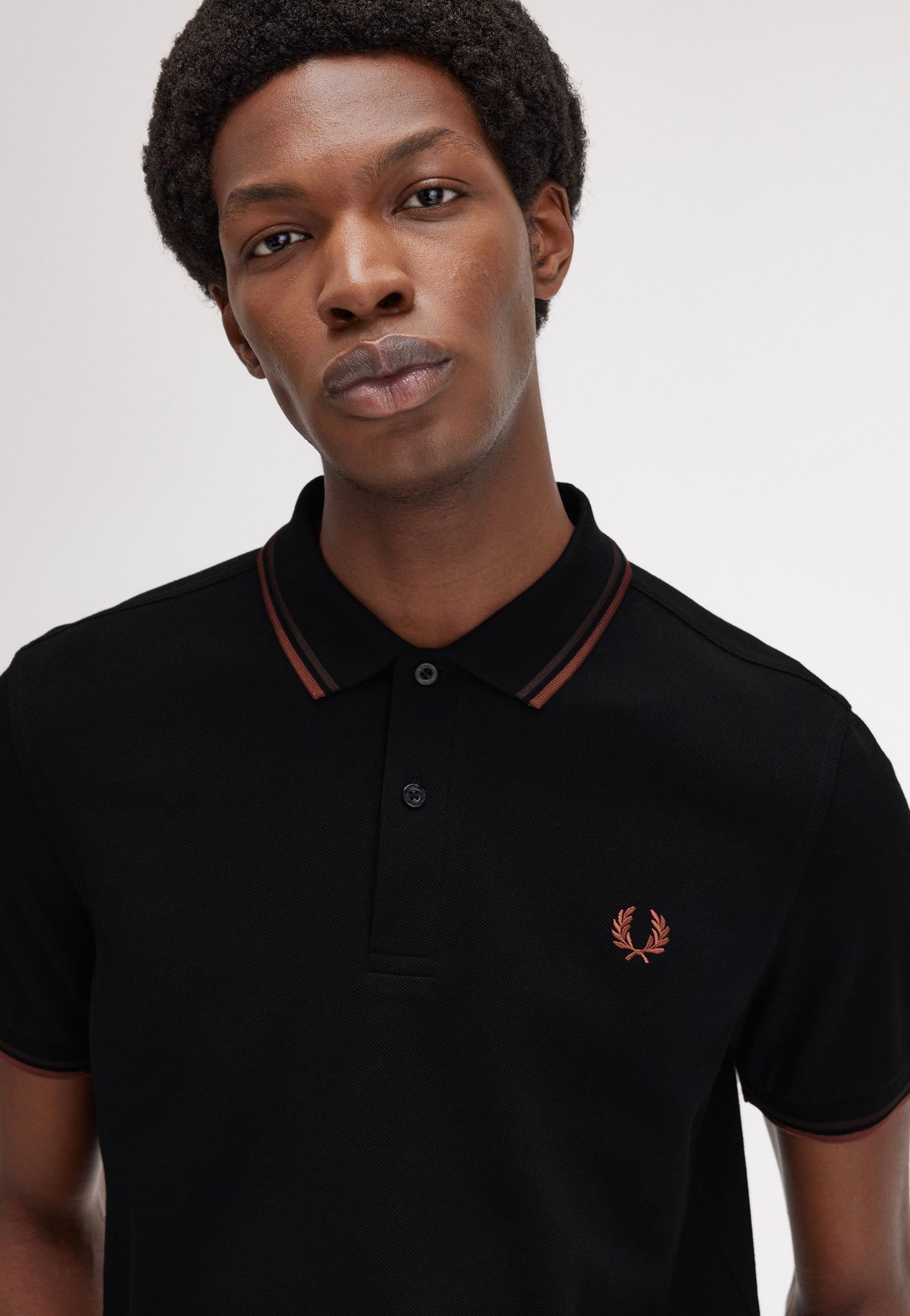 Fred Perry - Twin Tipped Black/Carrington Road Brick/Whisky Brown - Polo Cheap Pice Wholesale